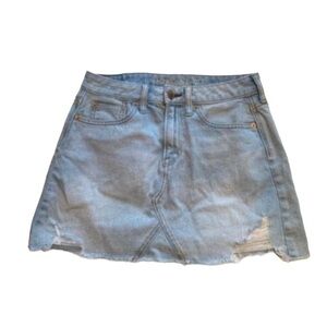 American Eagle Denim Mini Skirt Cut Off Light Wash